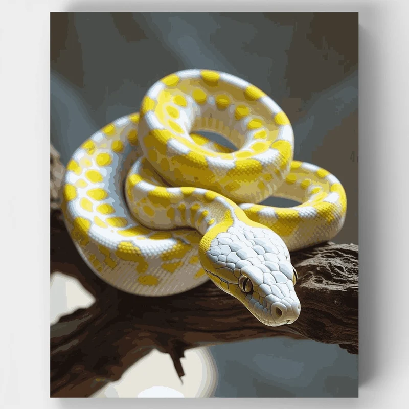 Yellow and White Python - Paint by Numbers Kit