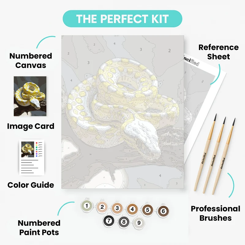 Yellow and White Python - Paint by Numbers Kit