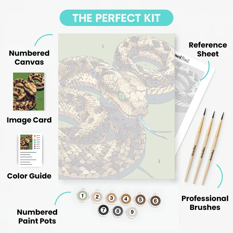 Golden Python with Blue Tongue - Paint by Numbers Kit