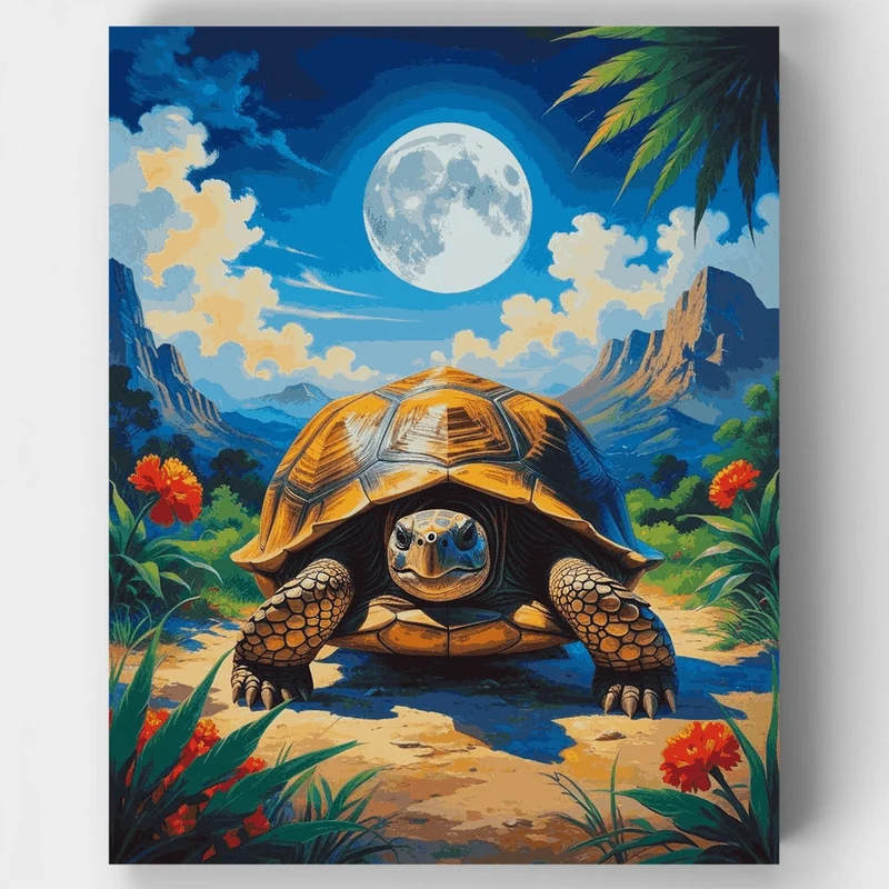 Moonlit Tortoise in Paradise - Paint by Numbers Kit