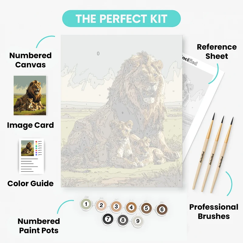 Lion Family - Paint by Numbers Kit