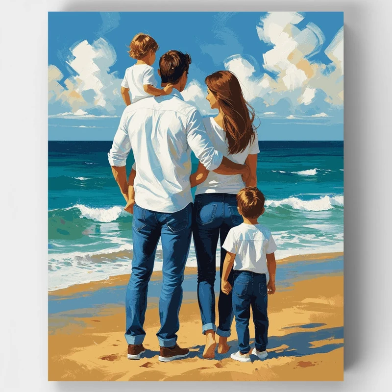 Beach Family Moment - Paint by Numbers Kit