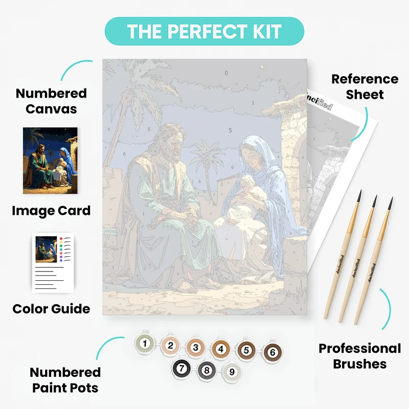Holy Night Nativity Scene - Paint by Numbers Kit
