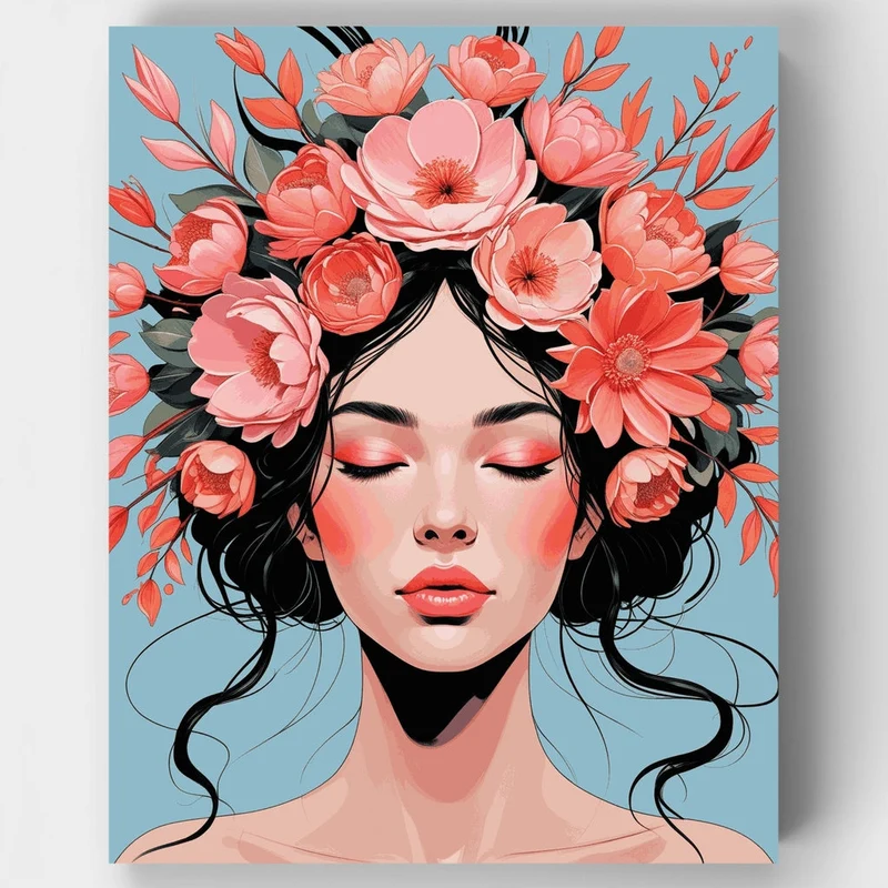 Coral Flower Crown - Paint by Numbers Kit