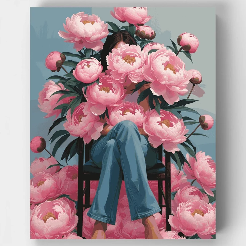 Peony Embrace - Paint by Numbers Kit