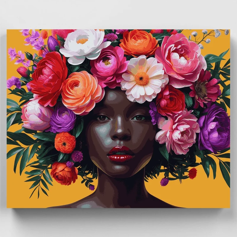 Floral Crown Portrait - Paint by Numbers Kit