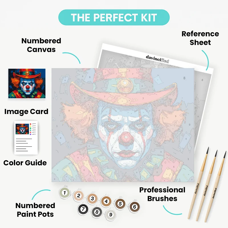 Creepy Carnival Clown - Paint by Numbers Kit