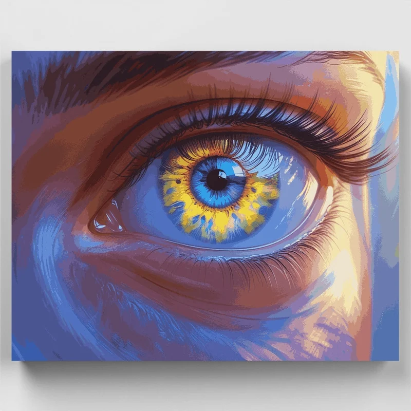 Mesmerizing Blue-Gold Eye - Paint by Numbers Kit
