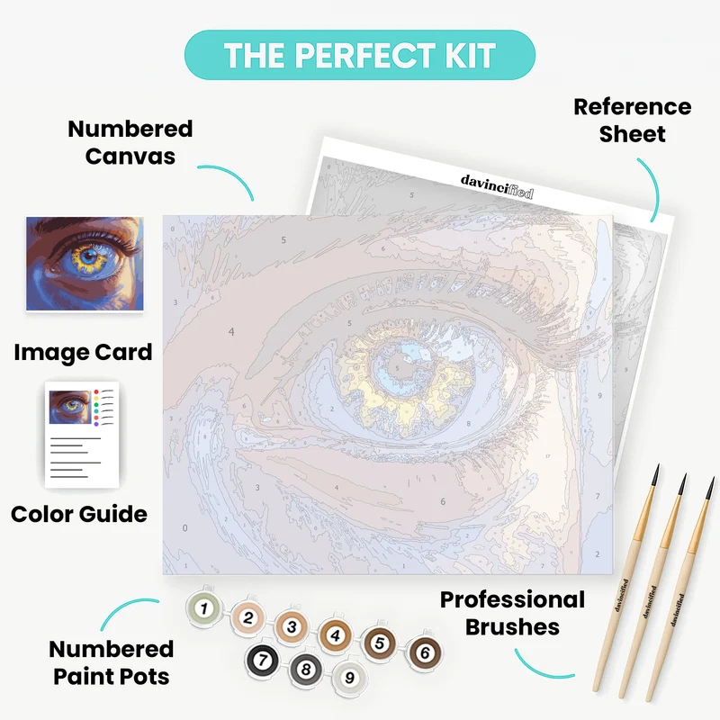 Mesmerizing Blue-Gold Eye - Paint by Numbers Kit