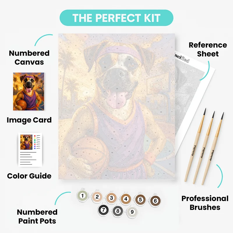 Basketball Champion Pet - Custom Paint by Numbers Kit