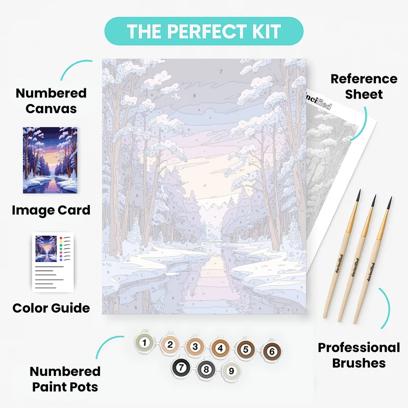 Winter Twilight Stream - Paint by Numbers Kit
