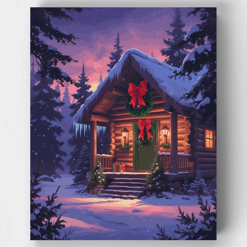 Cozy Winter Cabin - Paint by Numbers Kit