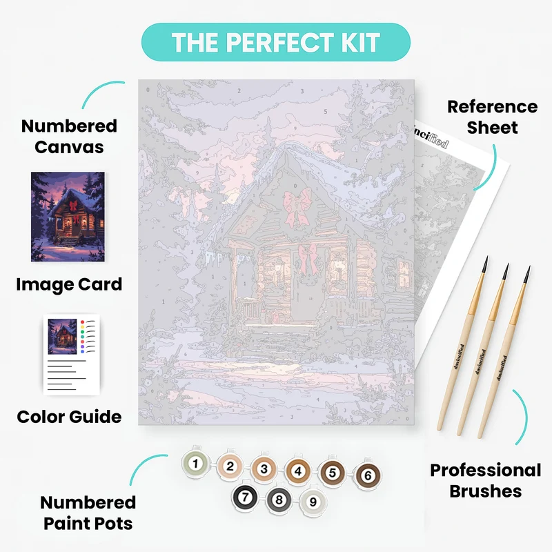 Cozy Winter Cabin - Paint by Numbers Kit