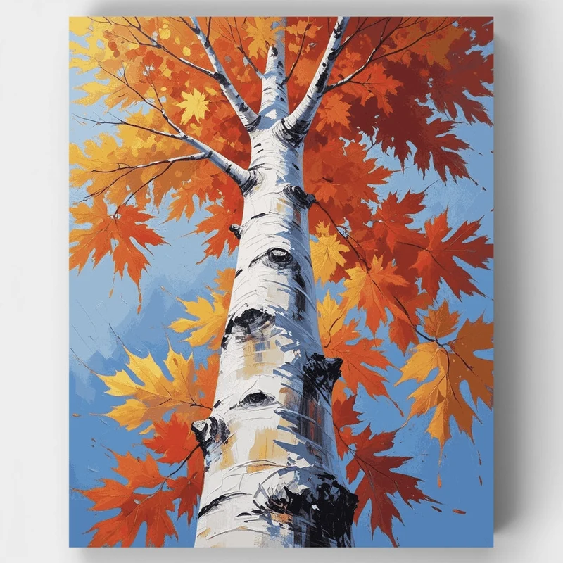 Autumn Birch Tree - Paint by Numbers Kit