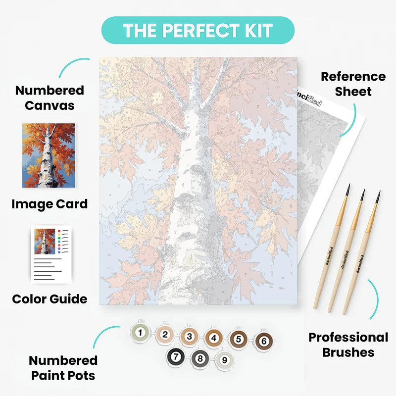 Autumn Birch Tree - Paint by Numbers Kit