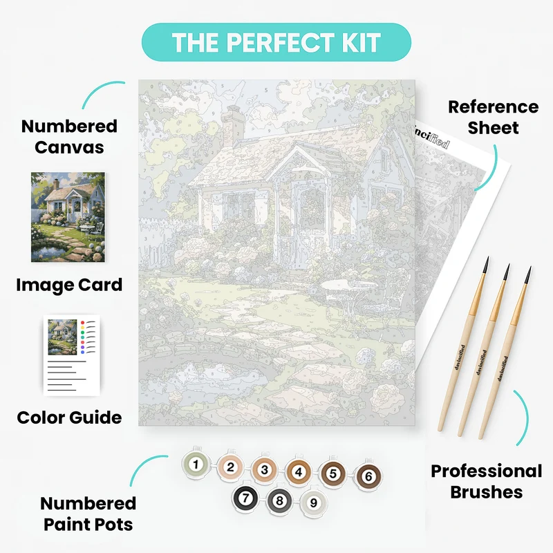 Cottage Garden Paradise - Paint by Numbers Kit