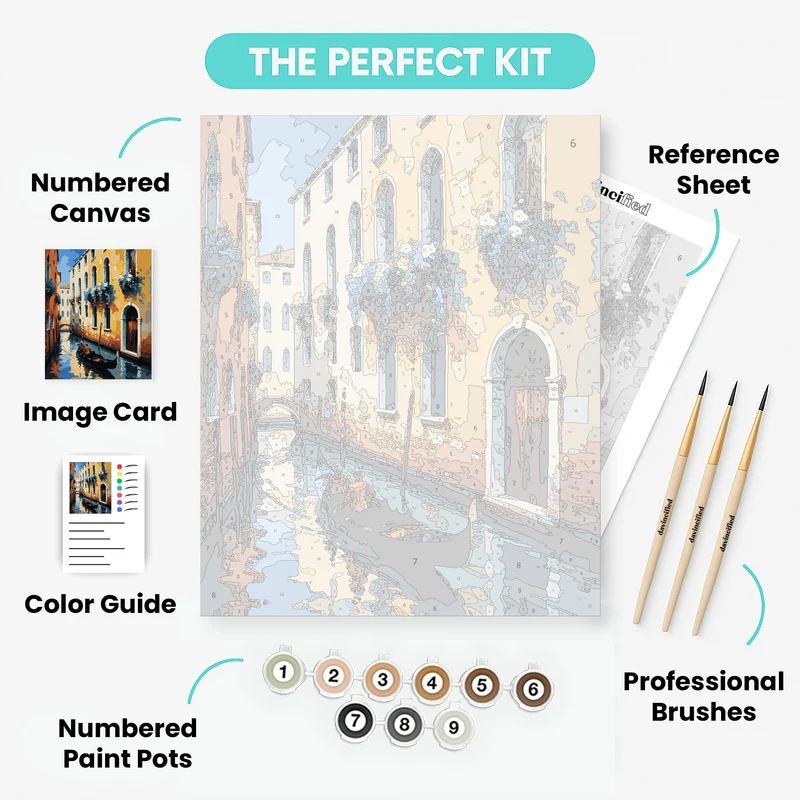 Venetian Canal Gondola - Paint by Numbers Kit