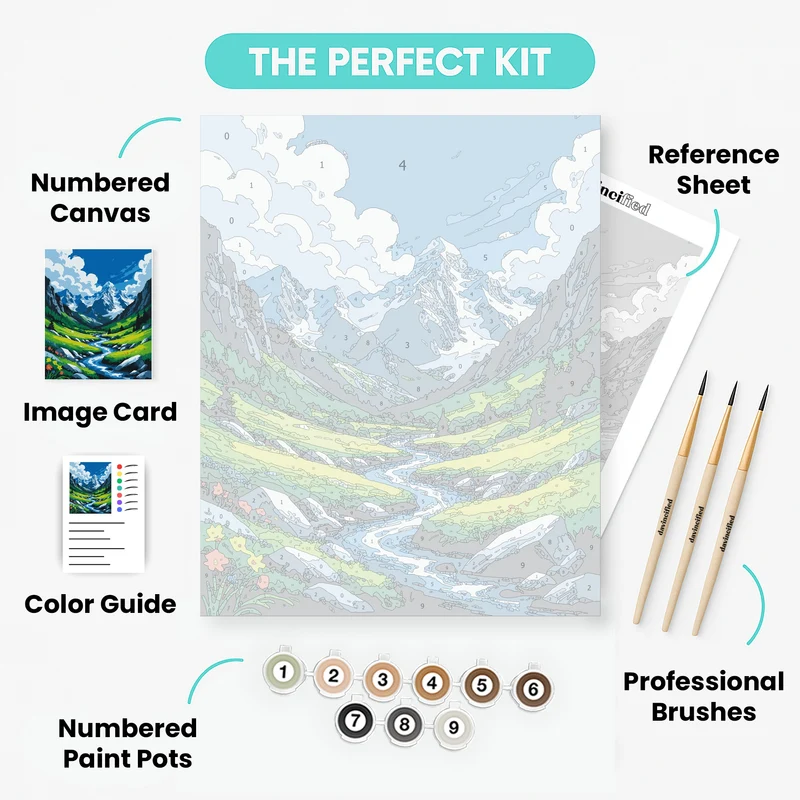 Alpine Valley Stream - Paint by Numbers Kit