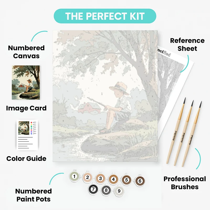 Fishing by the Stream - Paint by Numbers Kit
