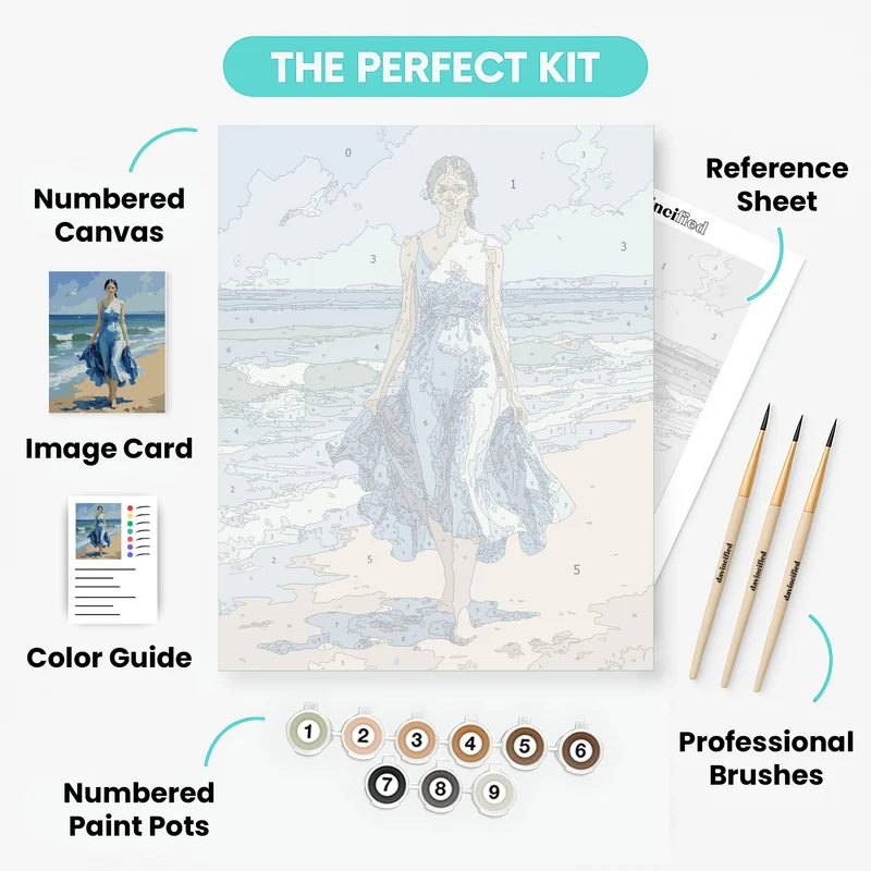 Ocean Breeze Beach Walk - Paint by Numbers Kit