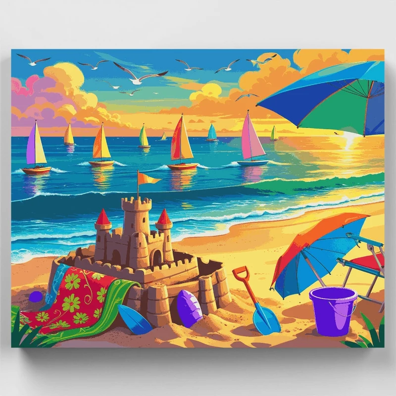 Colorful Beach Day - Paint by Numbers Kit