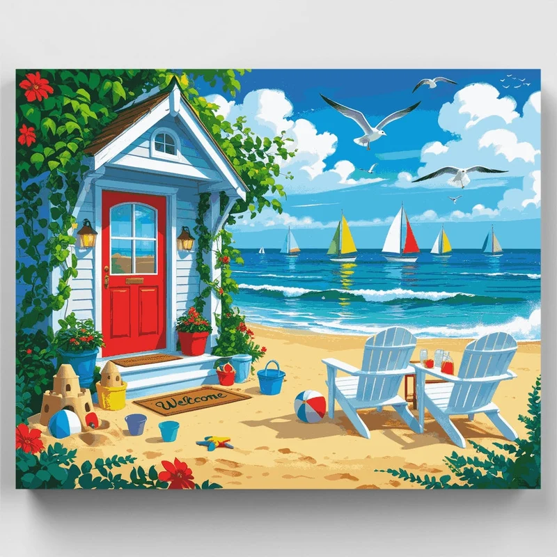 Seaside Cottage - Paint by Numbers Kit