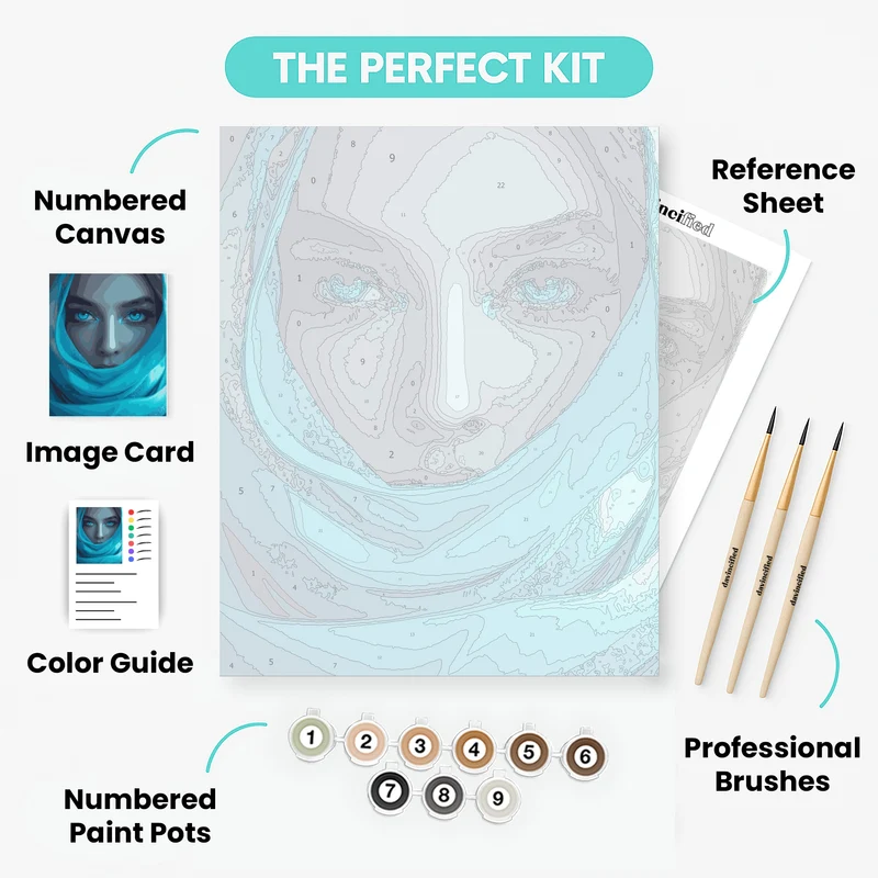 Turquoise Gaze - Paint by Numbers Kit