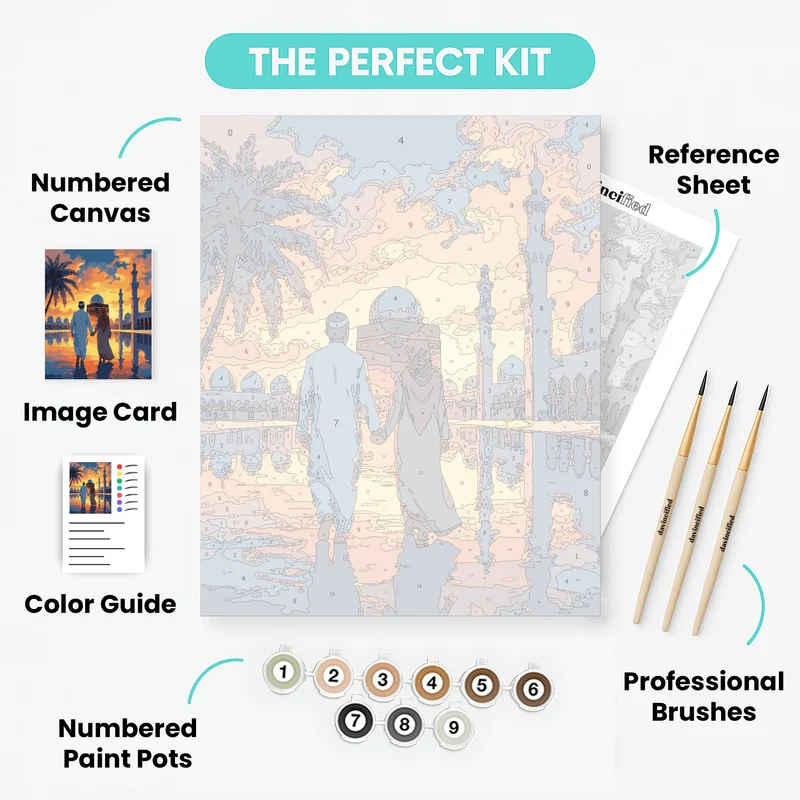 Islamic Pilgrimage at Sunset - Paint by Numbers Kit