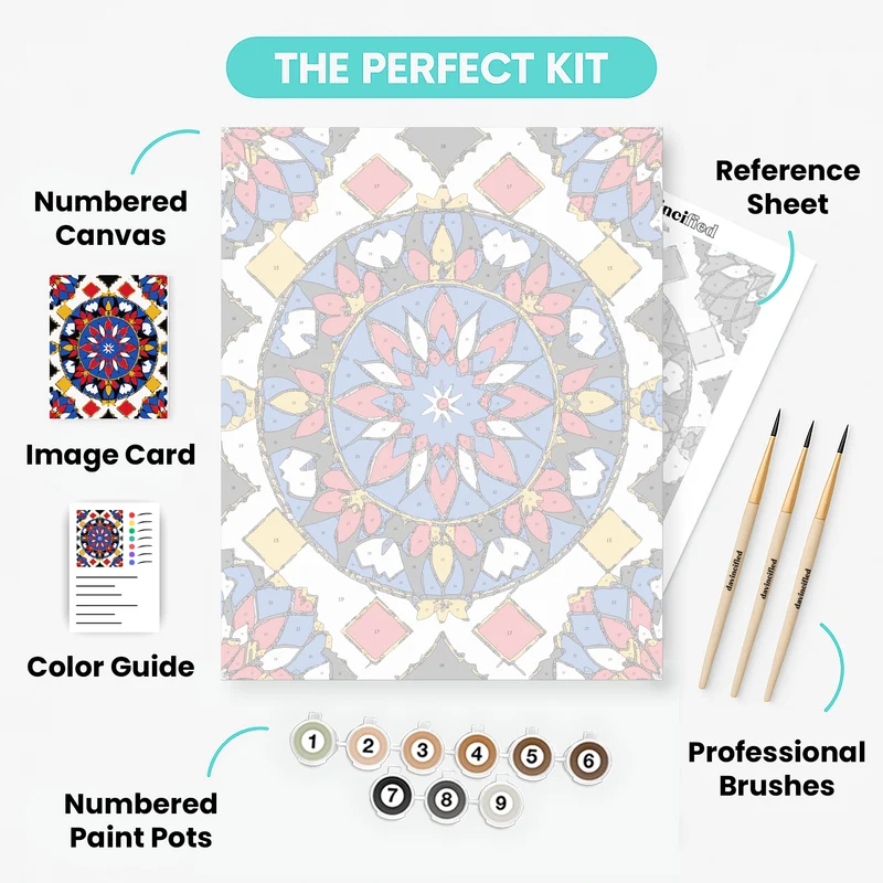 Islamic Geometric Mandala - Paint by Numbers Kit