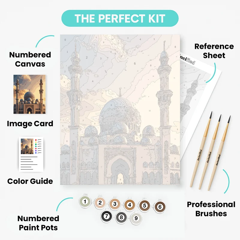 Grand Mosque at Sunset - Paint by Numbers Kit