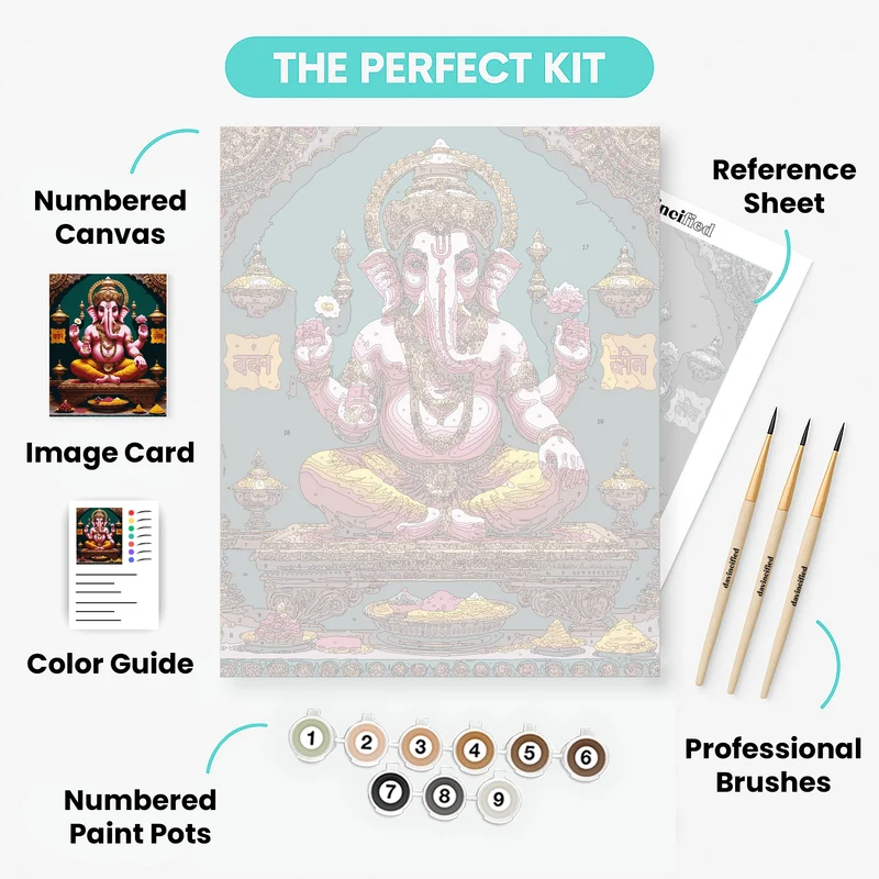 Colorful Ganesha Deity - Paint by Numbers Kit