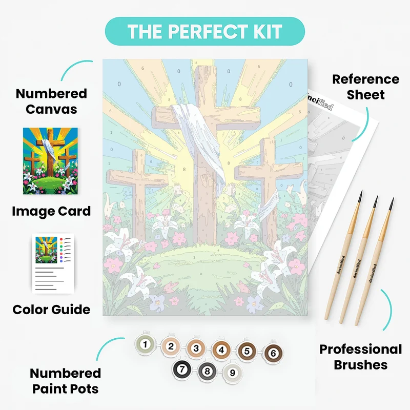 Easter Crosses with Lilies - Paint by Numbers Kit