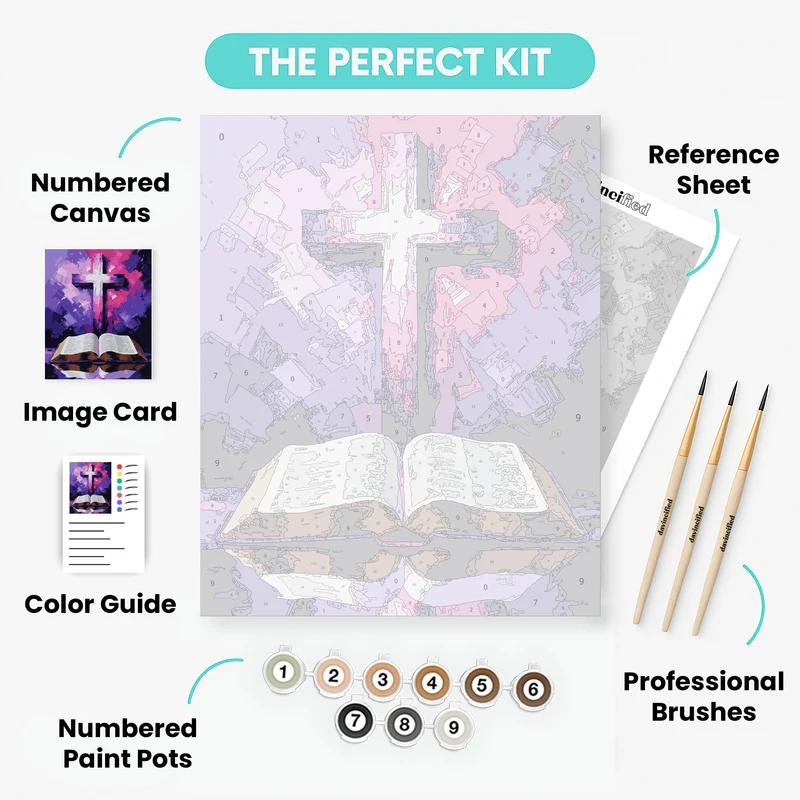 Cross and Bible - Paint by Numbers Kit