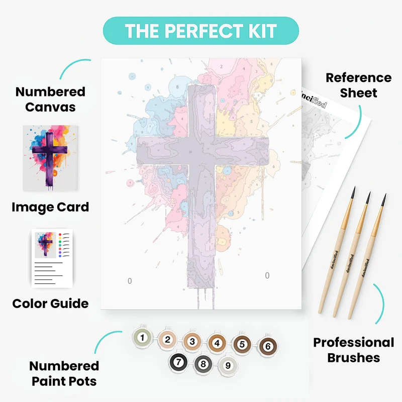 Vibrant Cross - Paint by Numbers Kit