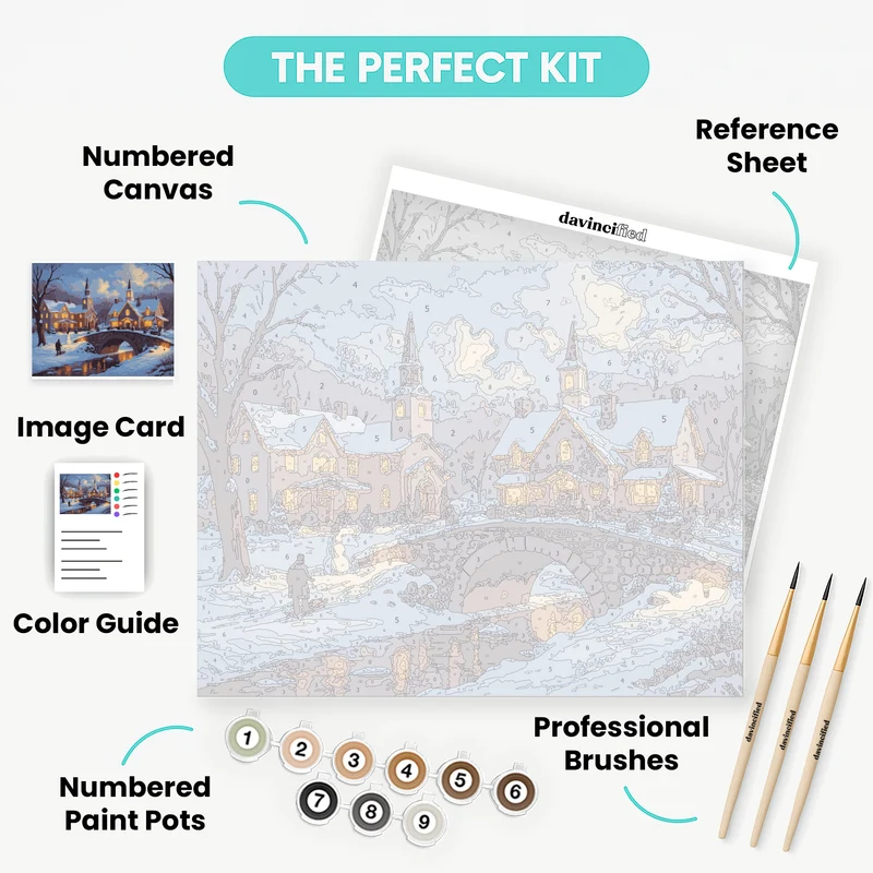 Winter Village Churches - Paint by Numbers Kit