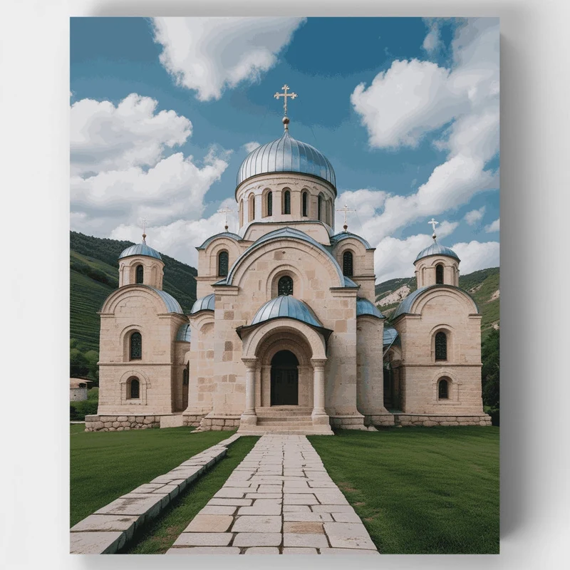 Eastern Orthodox Monastery - Paint by Numbers Kit