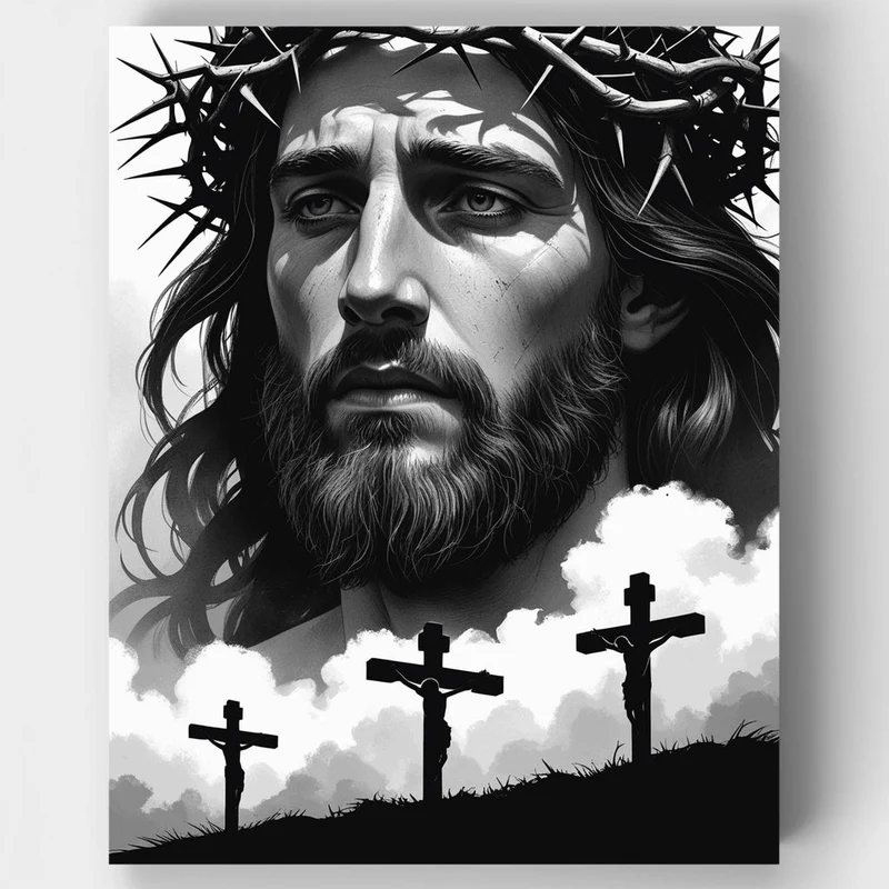 Crown of Thorns and Calvary - Paint by Numbers Kit