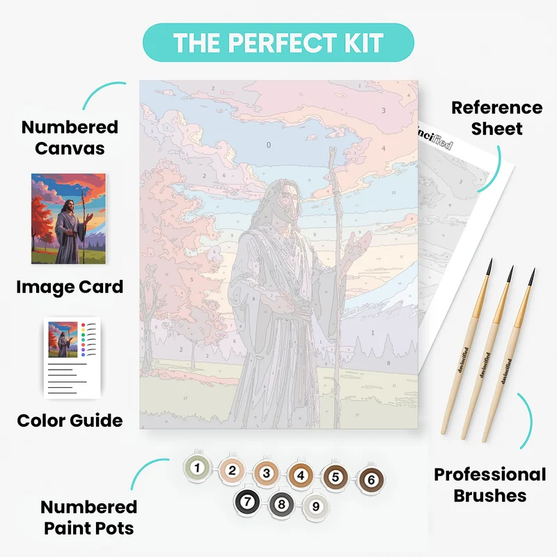 Spiritual Guide in Sunset Landscape - Paint by Numbers Kit