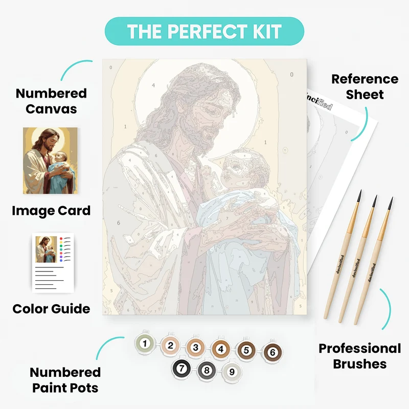 Jesus Holding Baby - Paint by Numbers Kit