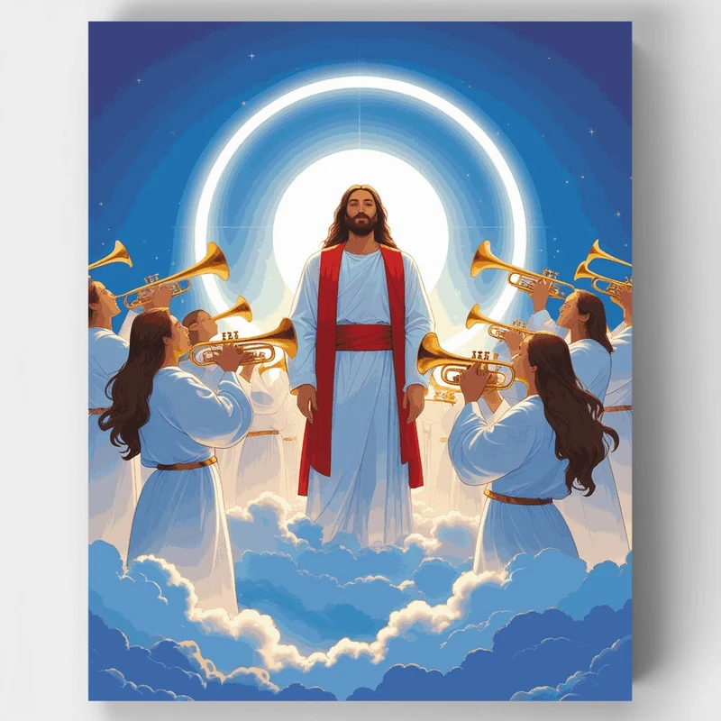 Heavenly Trumpets Celebration - Paint by Numbers Kit