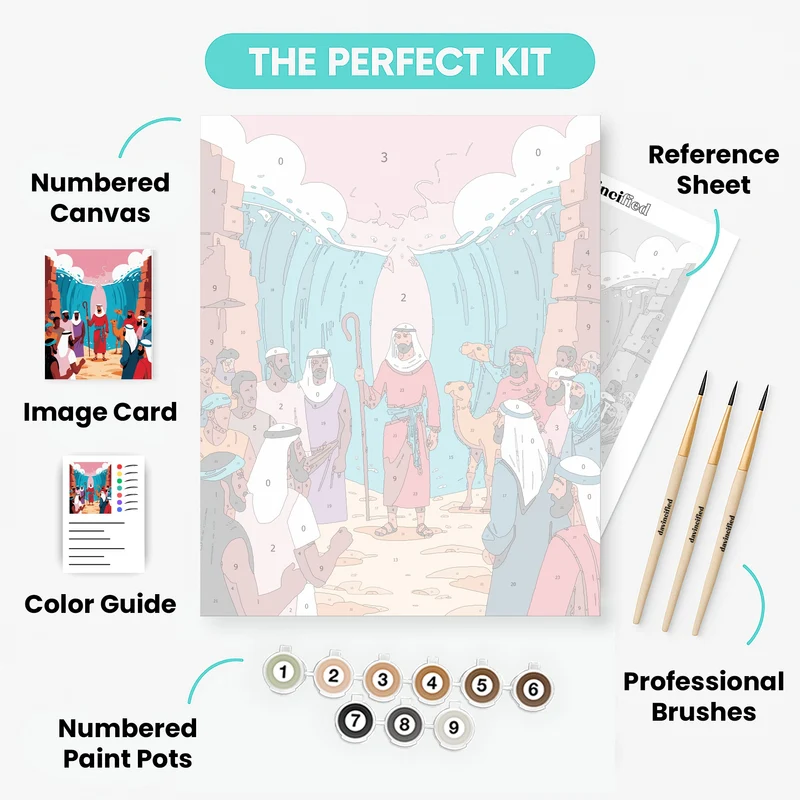 Moses Parting the Red Sea - Paint by Numbers Kit