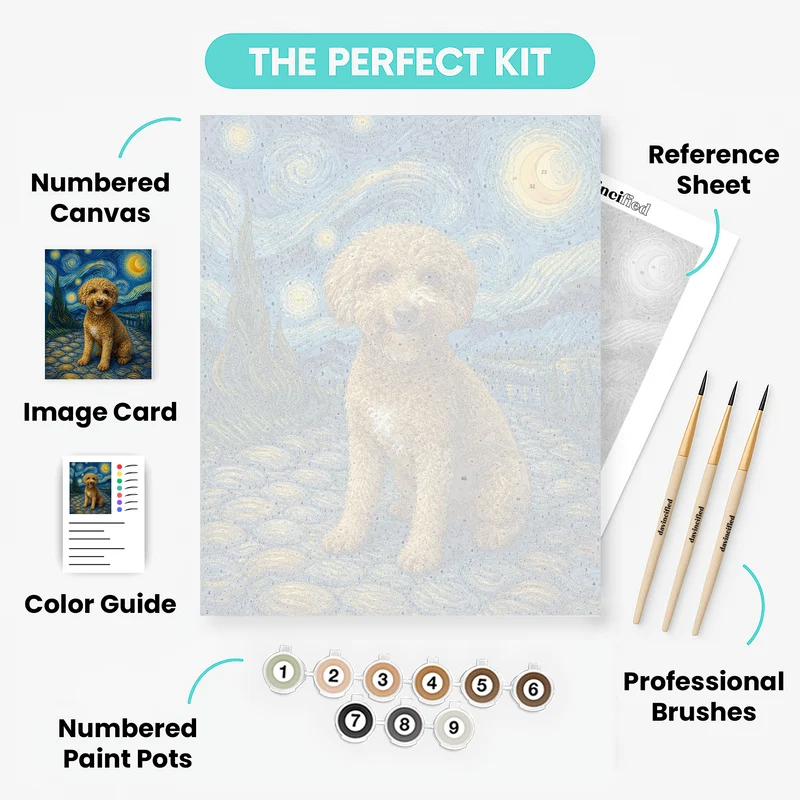 Starry Night Pet - Custom Paint by Numbers Kit