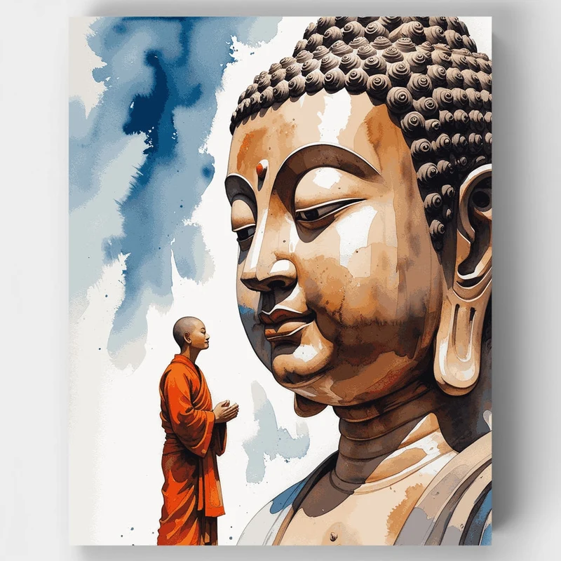 Buddha and Monk - Paint by Numbers Kit