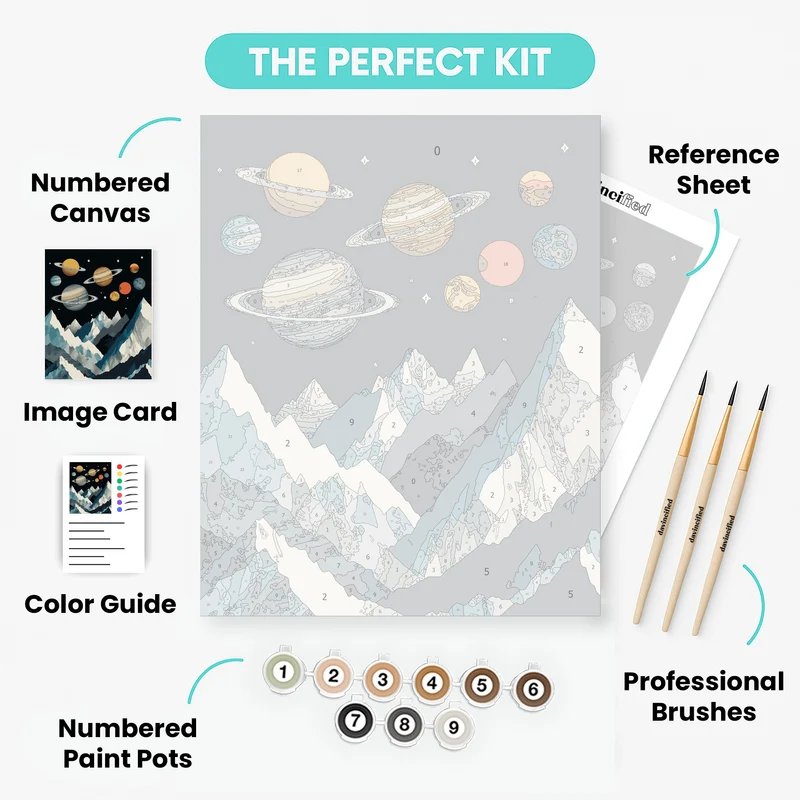 Solar System Mountains - Paint by Numbers Kit