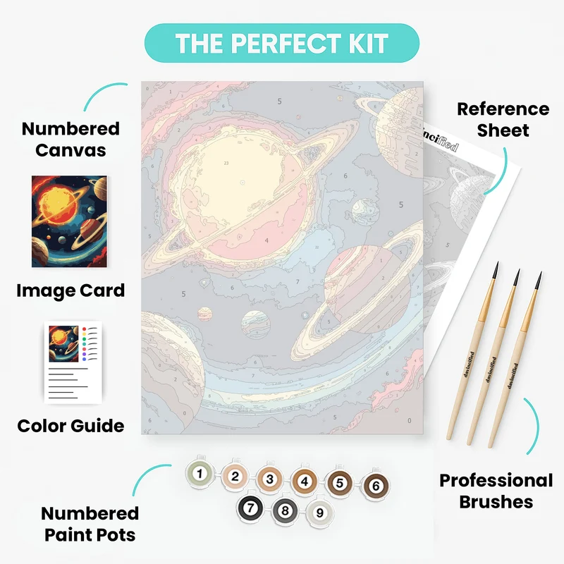 Vibrant Planetary Cosmos - Paint by Numbers Kit