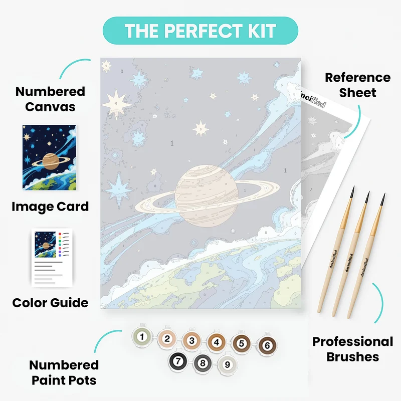 Cosmic Saturn View - Paint by Numbers Kit