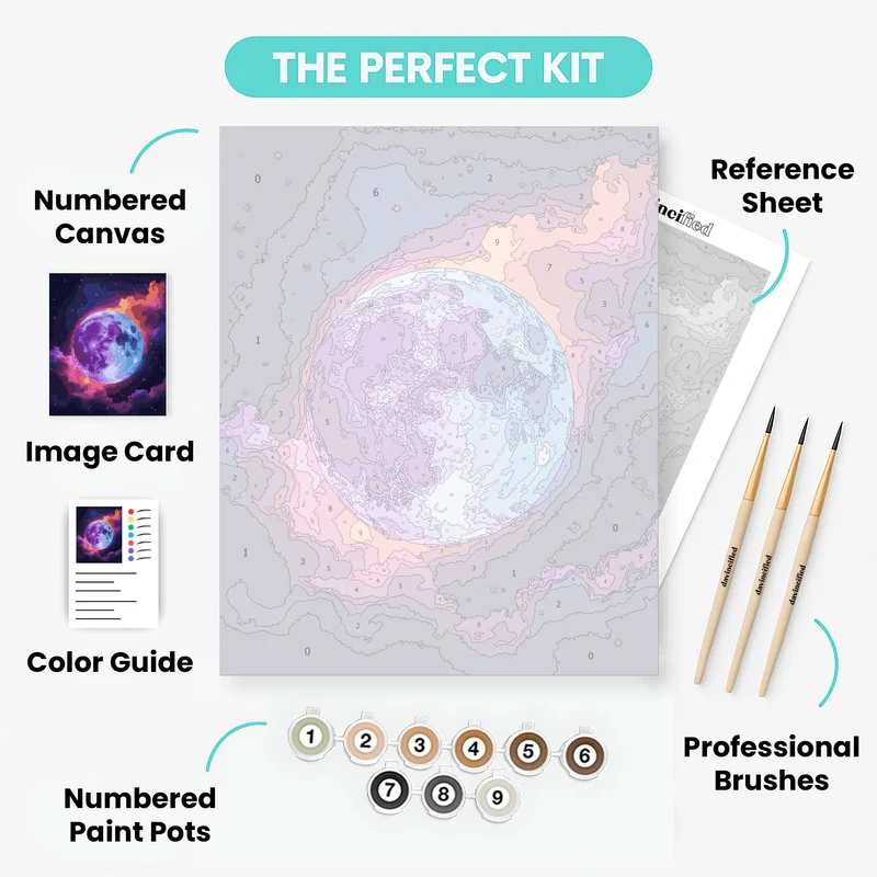 Cosmic Purple Moon - Paint by Numbers Kit