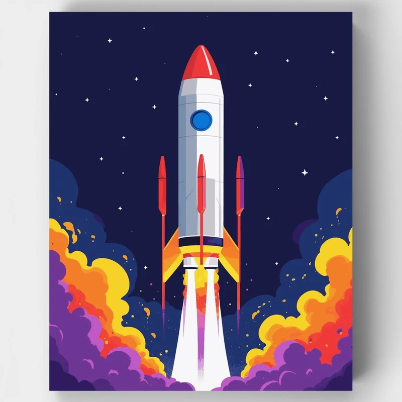 Rocket Launch - Paint by Numbers Kit