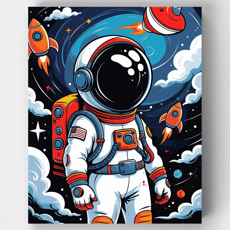 Astronaut in Space - Paint by Numbers Kit