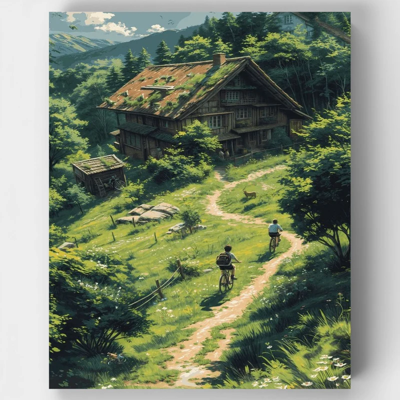 "Countryside Cycling Chronicles: A LofiArtLoft Escape"